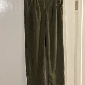 HALARA Olive Corduroy Straight Leg Pants